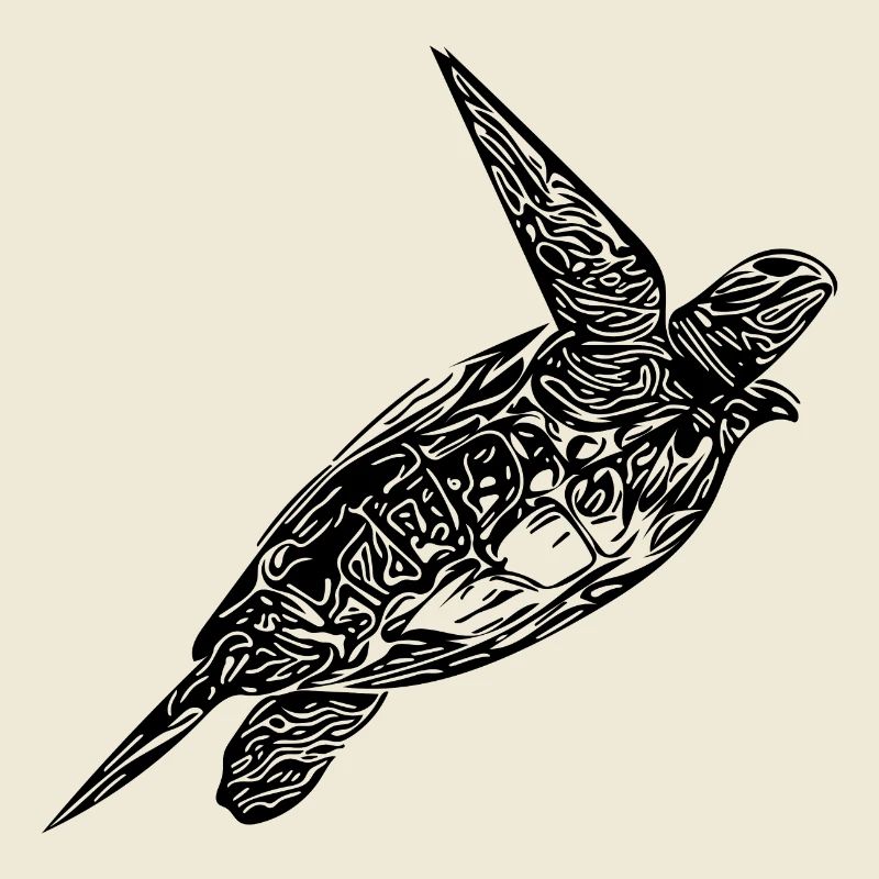 Vintage turtle emerging