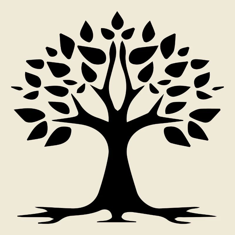 Stylized Tree Simple Tattoo Logo