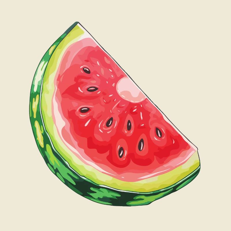 Watermelon slice quenching thirst