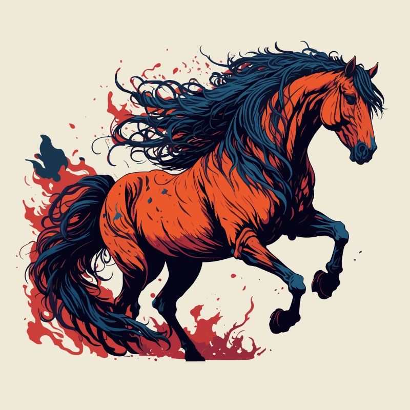 Cheval dans le style de l’anime menga