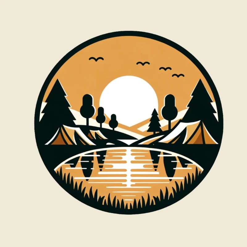 Zelten im Wald am See