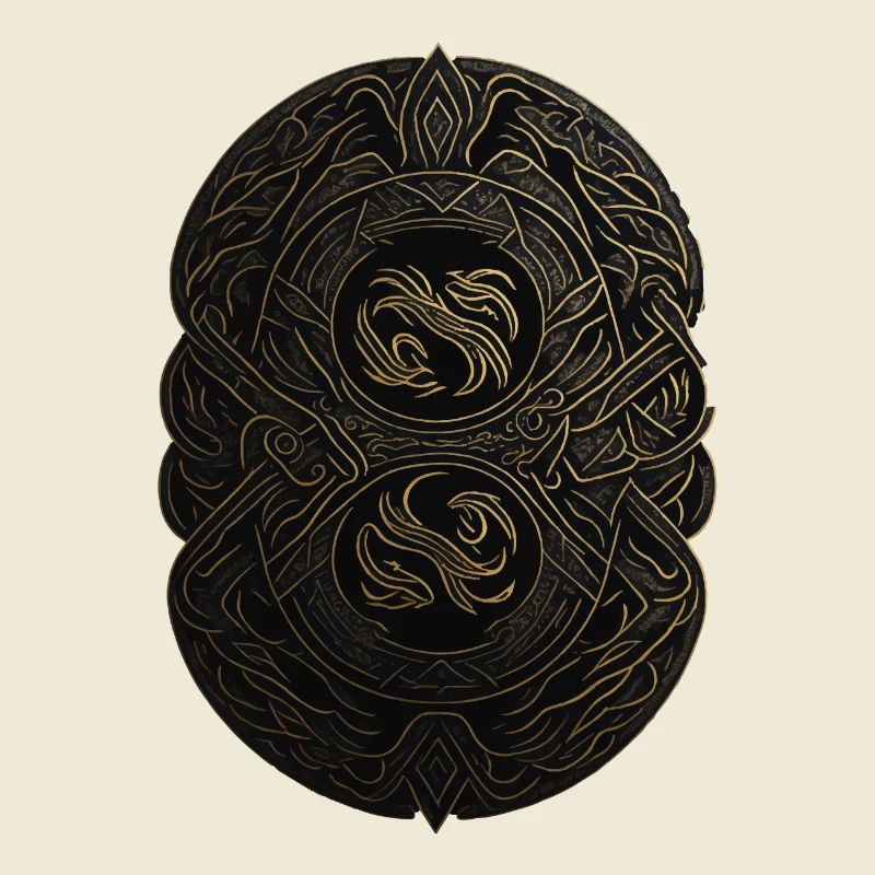 Maya Schwarz-Gold-Monogramm