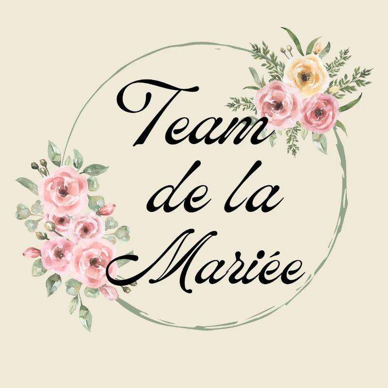 Das Team der Braut mit rosa Blumen