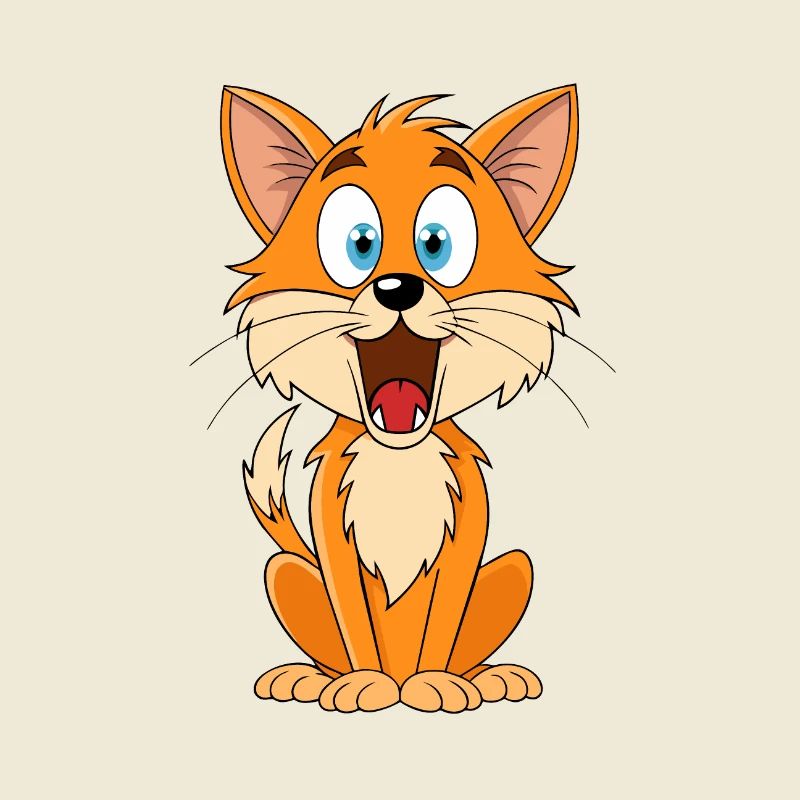 Chat effrayé avec une œuvre d’art de bande dessinée de fourrure surélevée