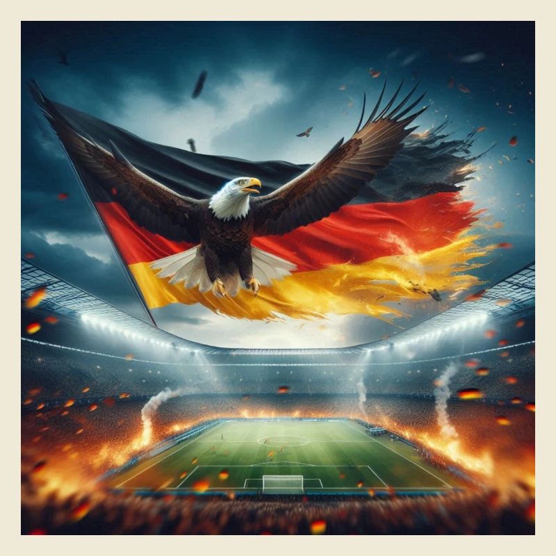 German eagle in the football stadium