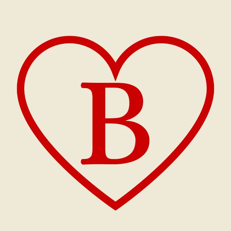 Buchstabe b rotes Herz