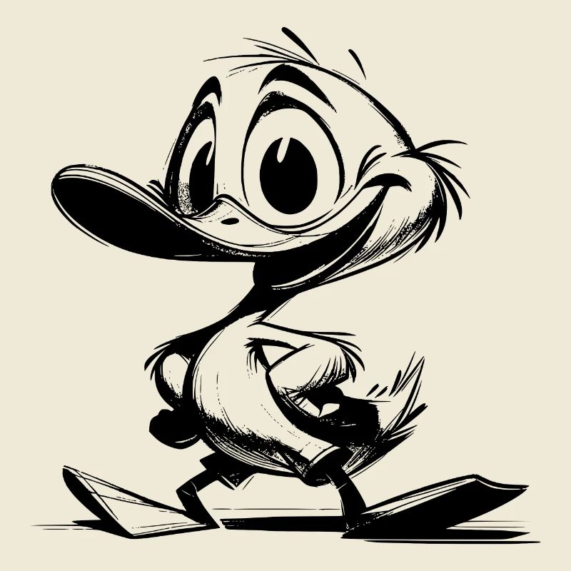 Dessin d’un bébé canard avec un énorme bec
