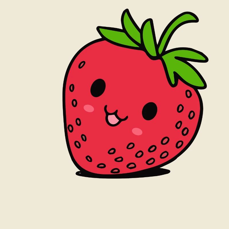 Red strawberry with face