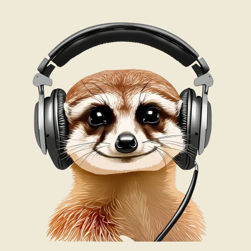 Suricate avec casque (réaliste)