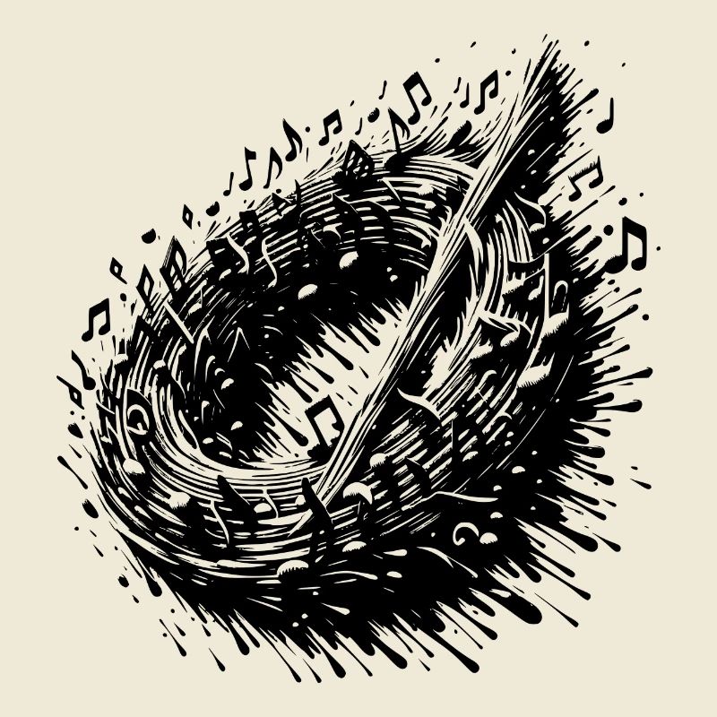 Cercle de notes de musique circulaire