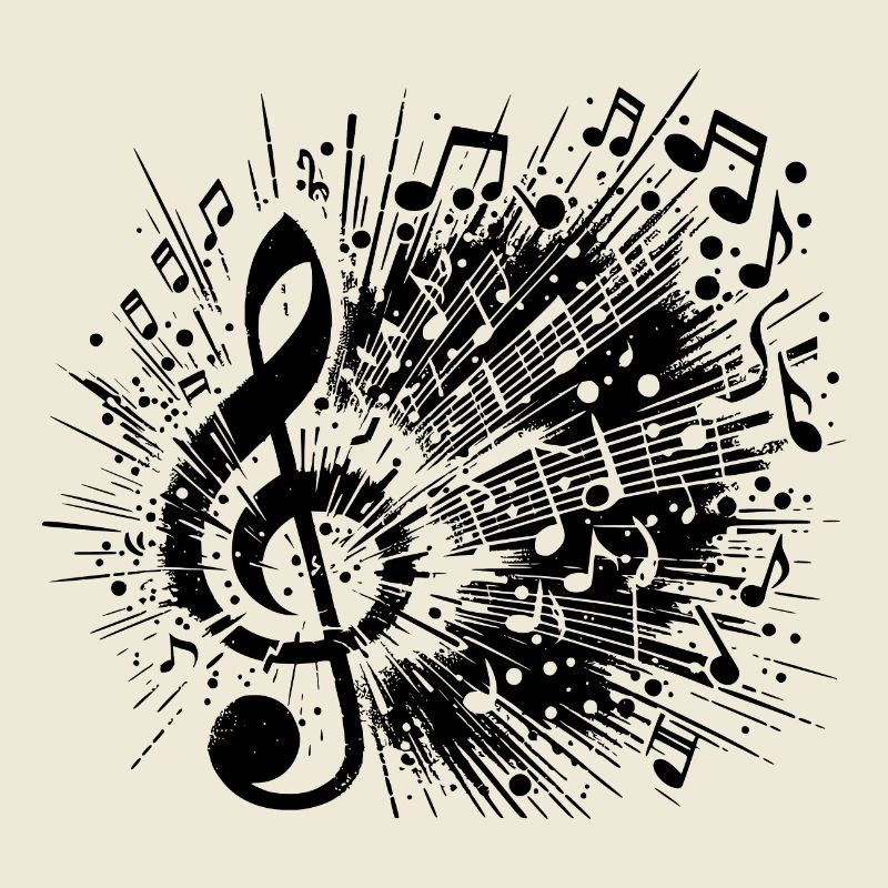 Explodierende Musik Notenschlüssel Tonleiter