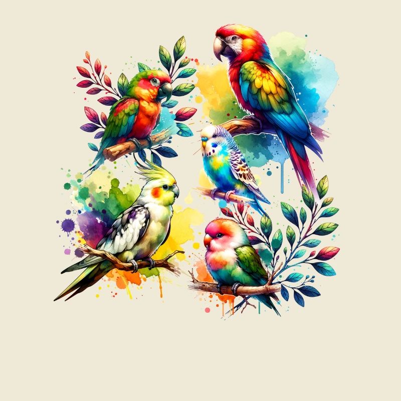 Divers oiseaux perroquets