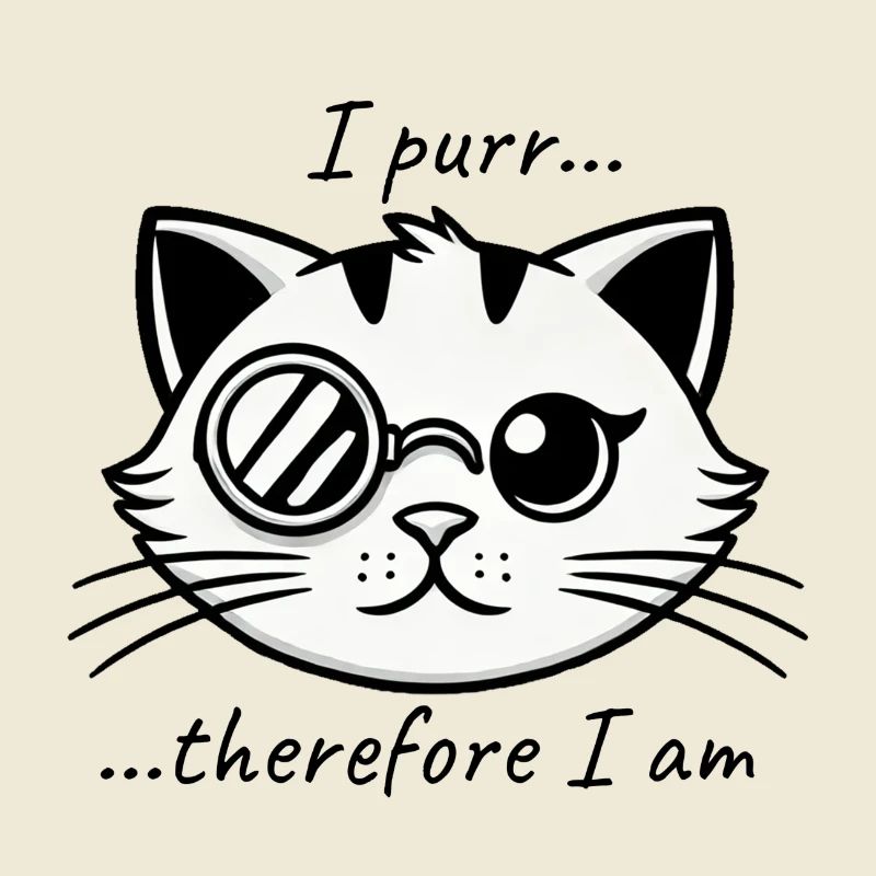 Je ronronne, donc je suis - Philosopher cat design
