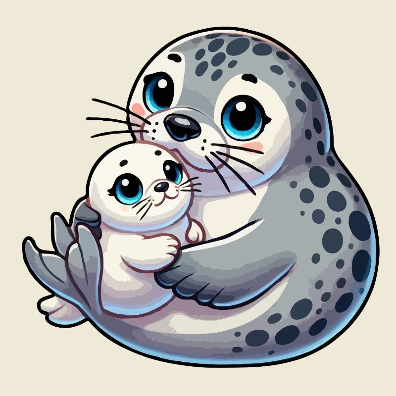 Robbenmutter mit Kind