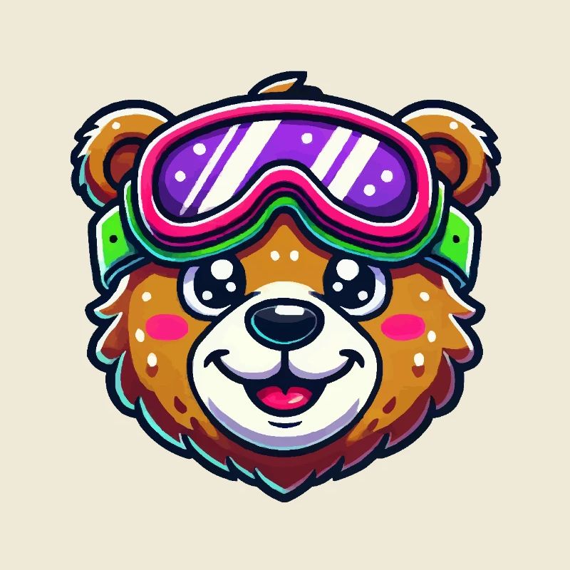 Bear Comic Ski Goggles