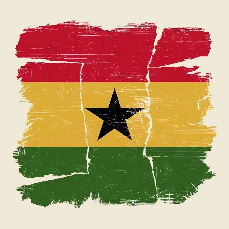 Torn flag of Ghana torn pattern