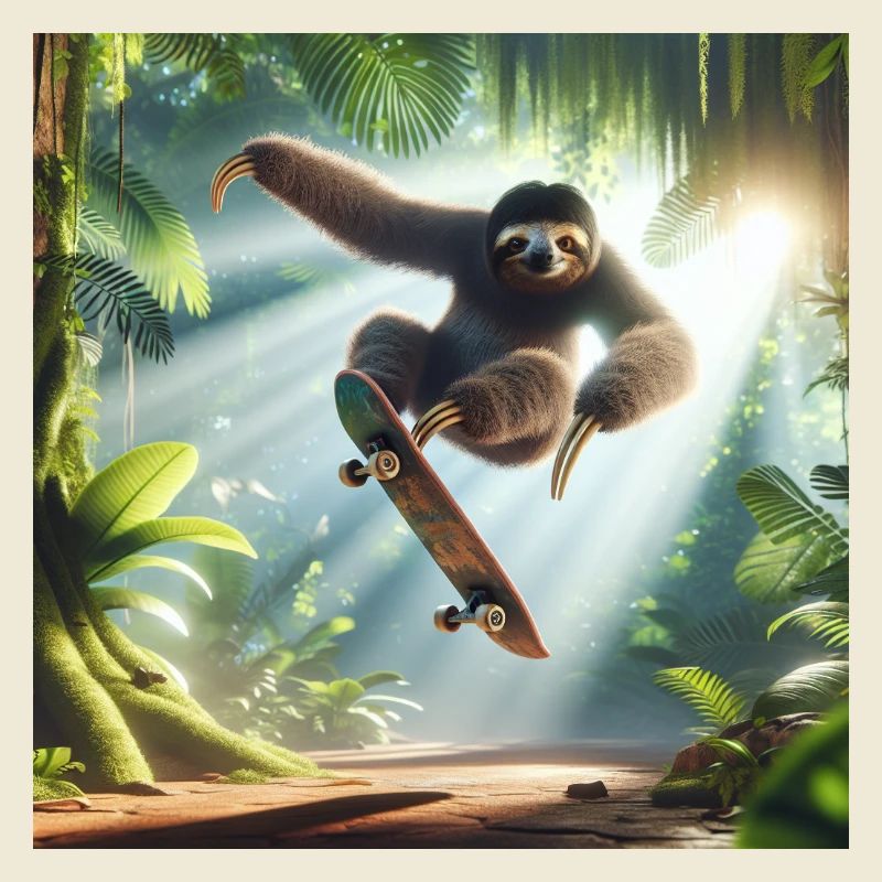 Sloth Wanderer Skateboarder