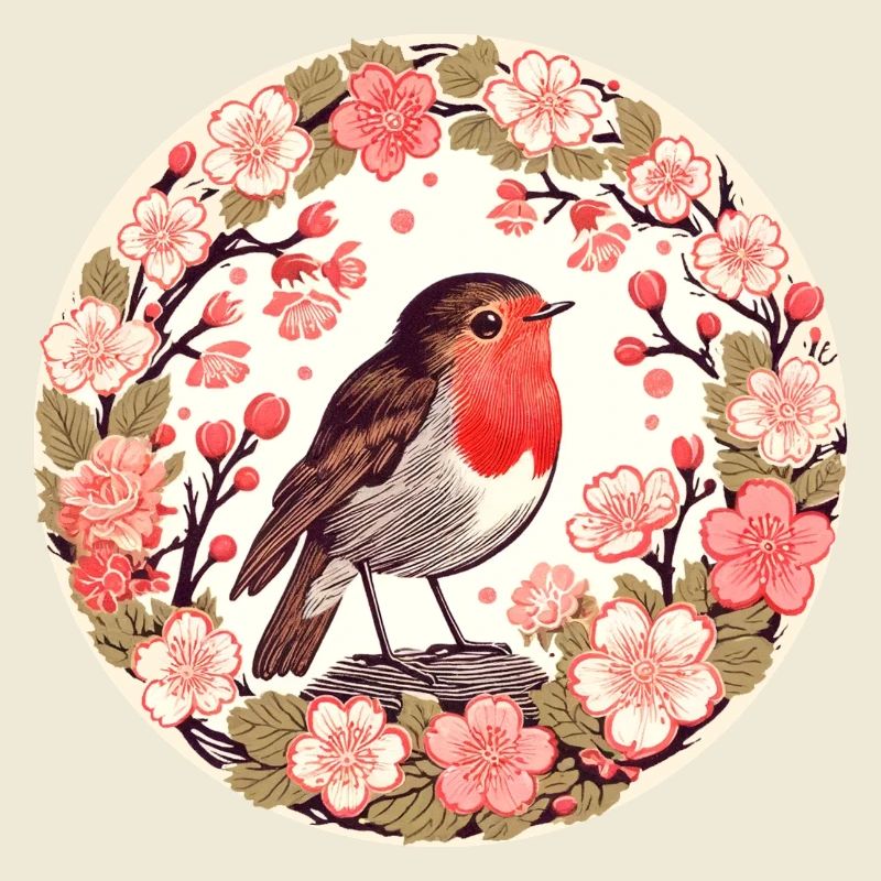 Cherry Blossom Robin