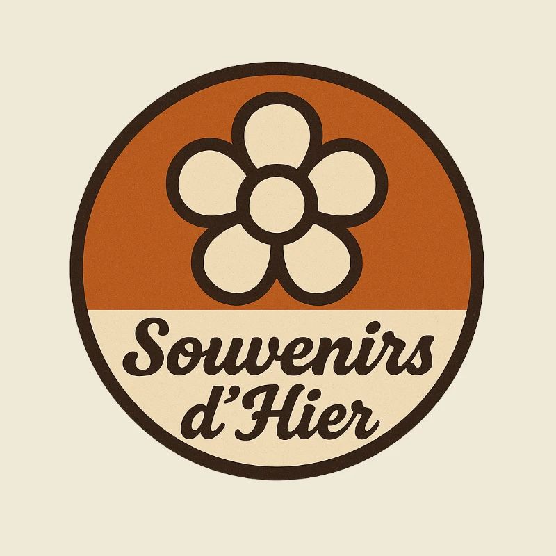 70s style badge (floral pattern)