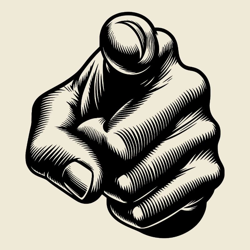 Hand with index finger finger pointing hand gesture