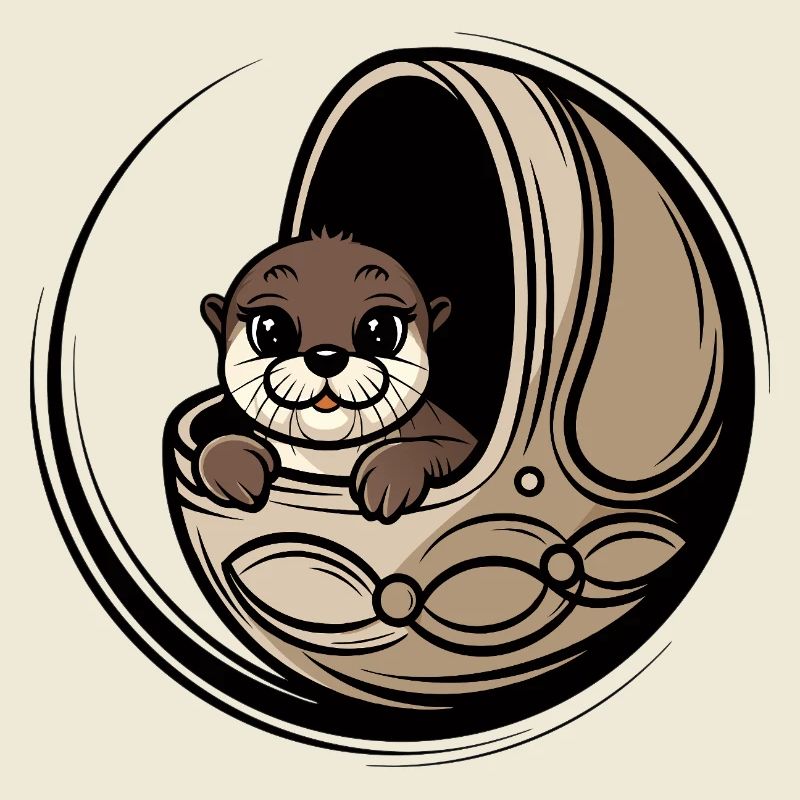 Mignon bébé loutre dans un lit bébé