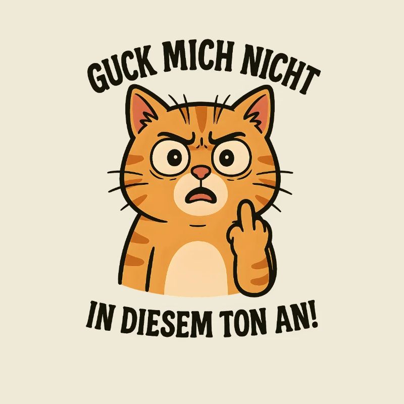 Katze mit Mittelfinger lustiger Spruch