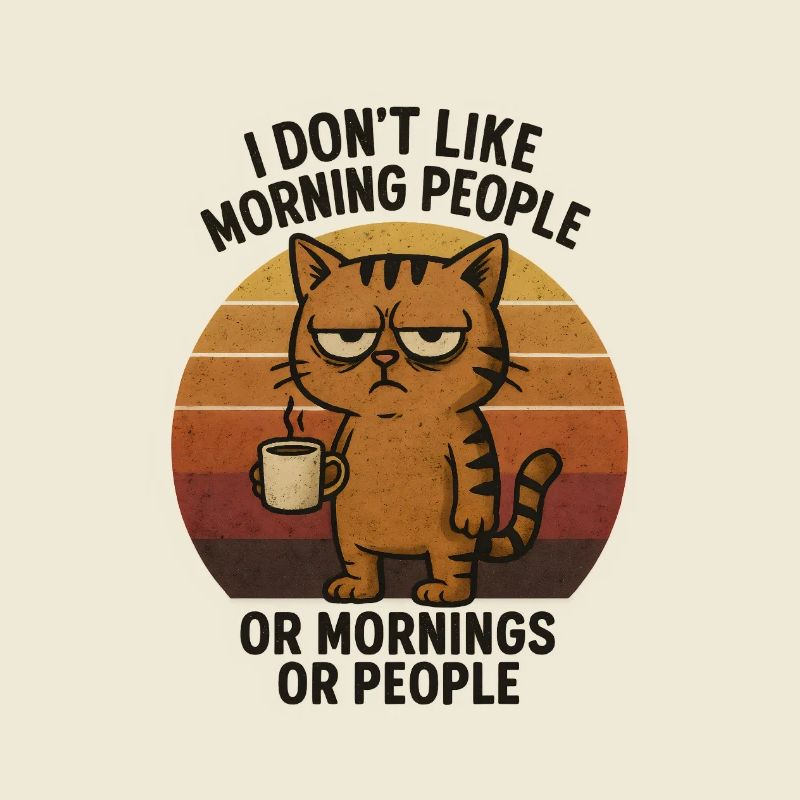 Chat avec le café, je déteste les gens