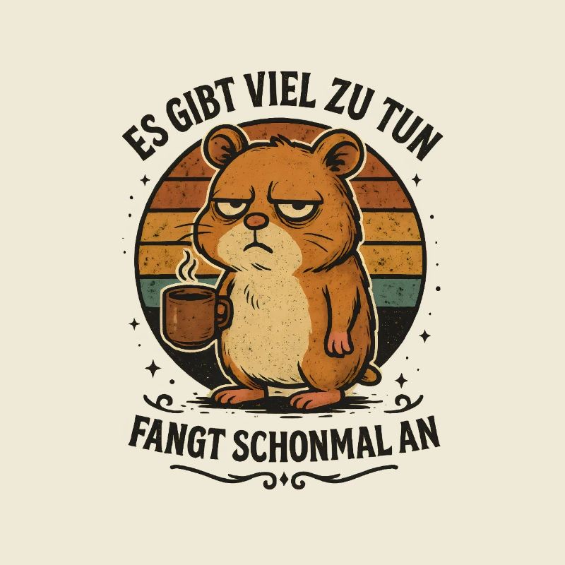Lustiger Hamster Kaffee schlechte Laune