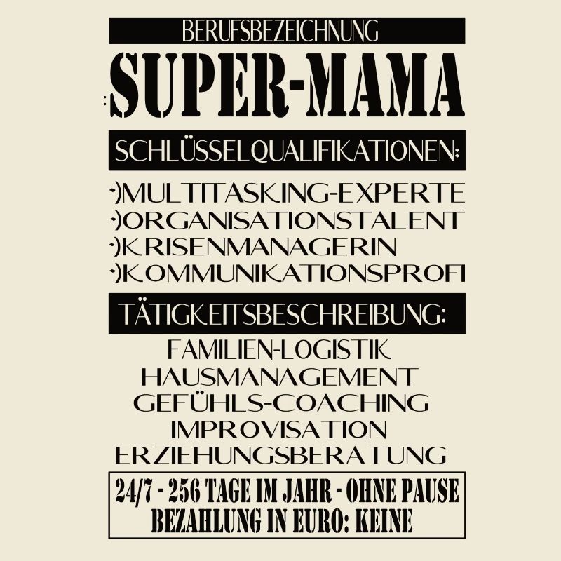 Super Mama – Description du poste avec humour