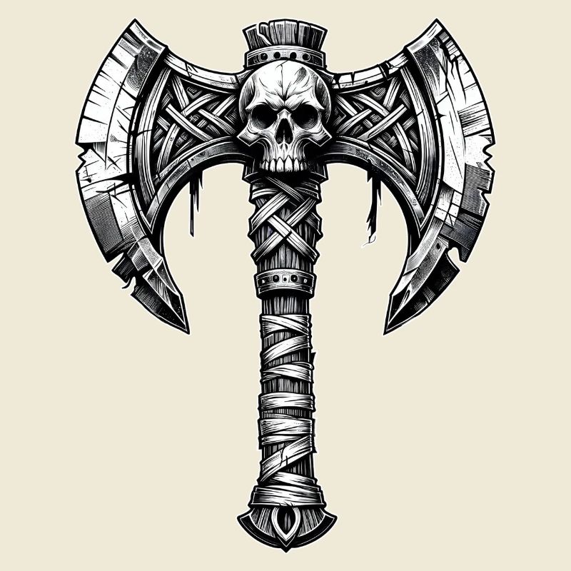 Axtwerfen Axt Totenkopf Design