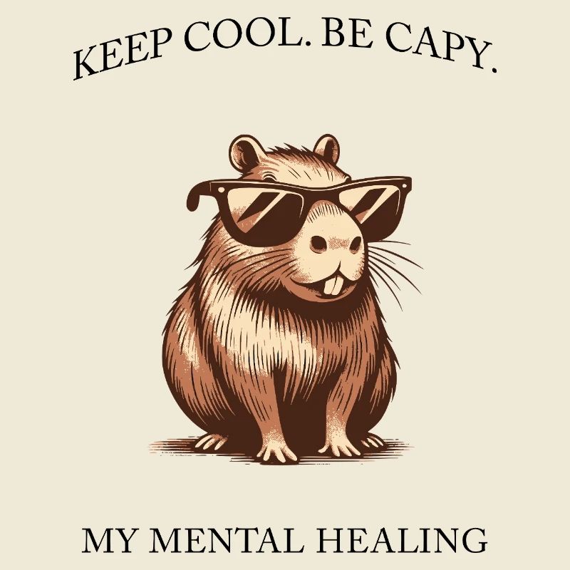 Capybara - Keep Cool, Be Capy - Design minimaliste