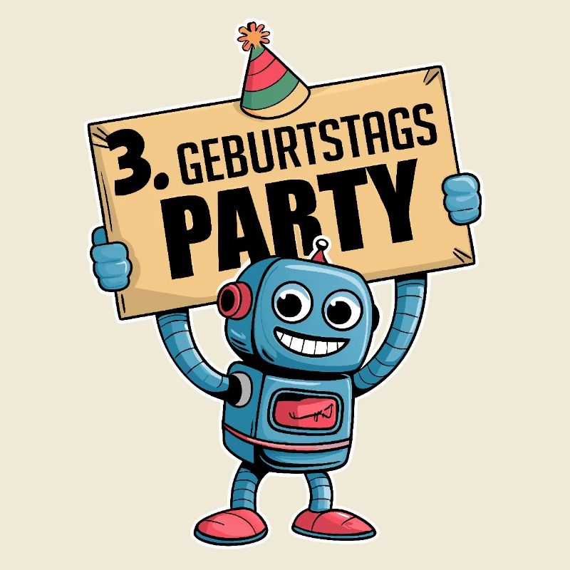 I'm three years third birthday with robot.