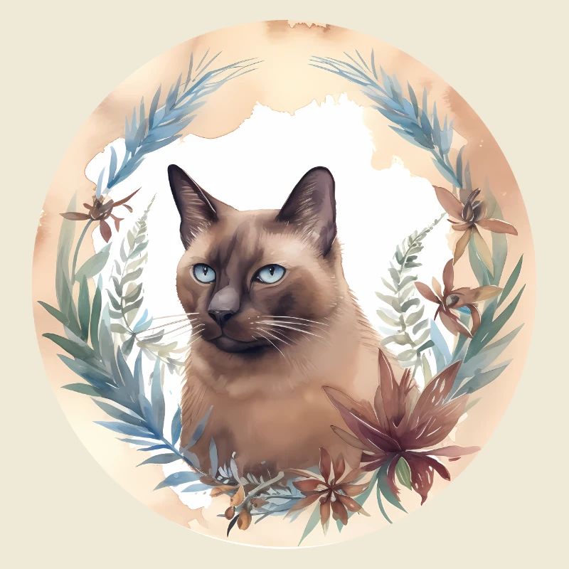 Burmesische Katze Boho Elemente, Katzen