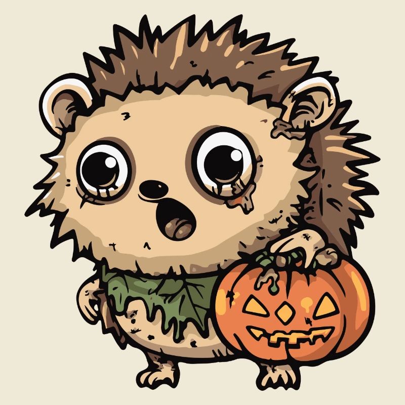 Igel Halloween Comic Lustig