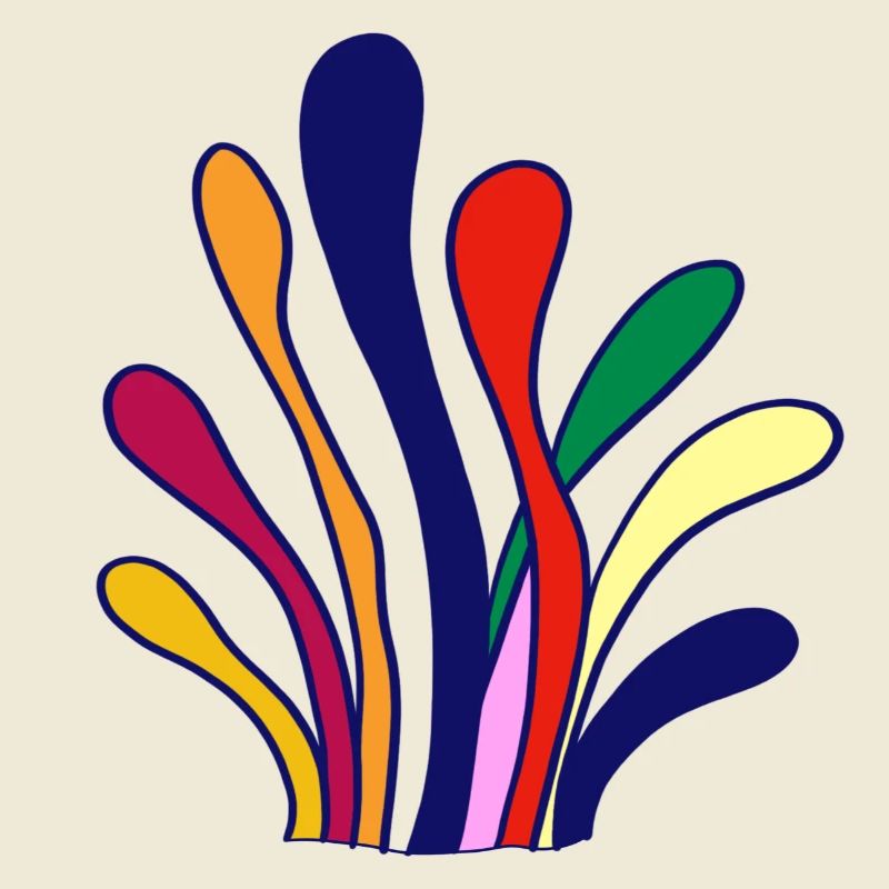 Eight linear patterns with different colors