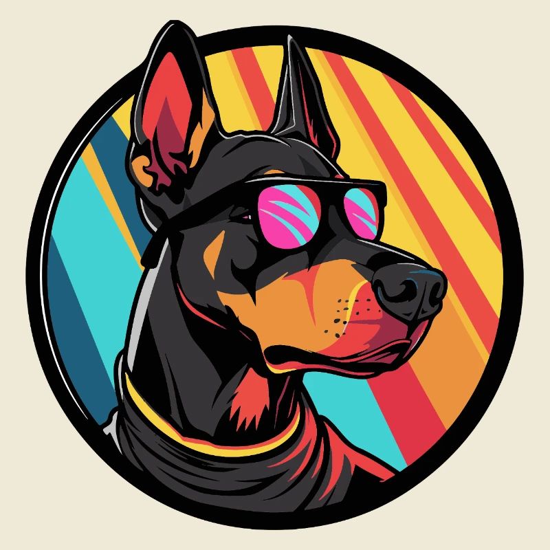 Dobermann Hund Cool Sommer