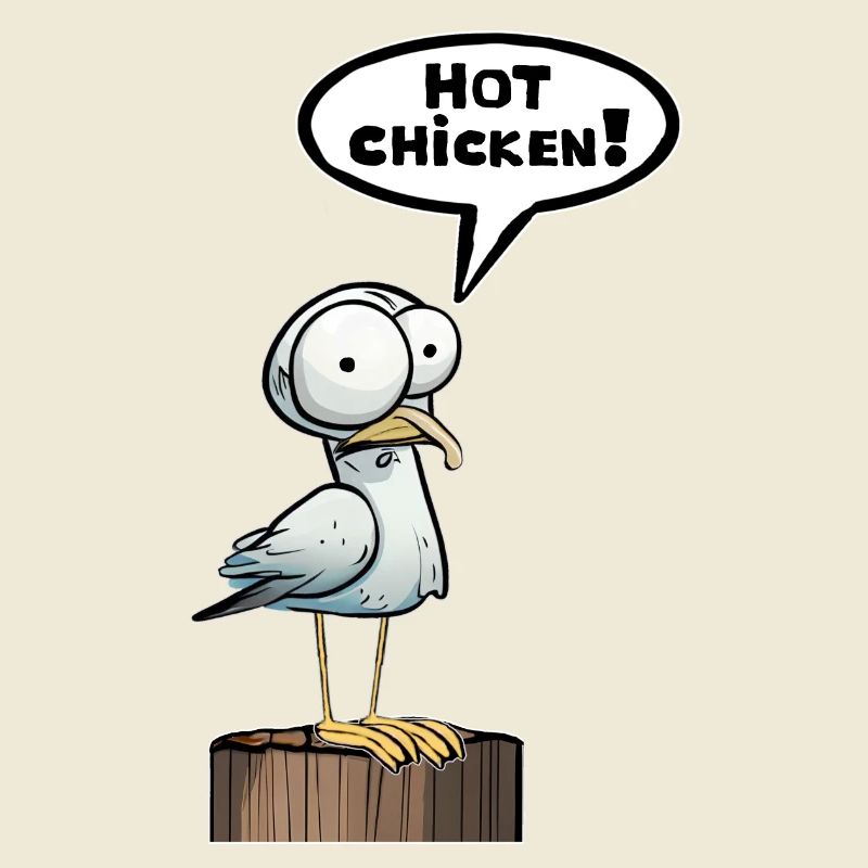 Seagull Speech Bubble Hot Chicken