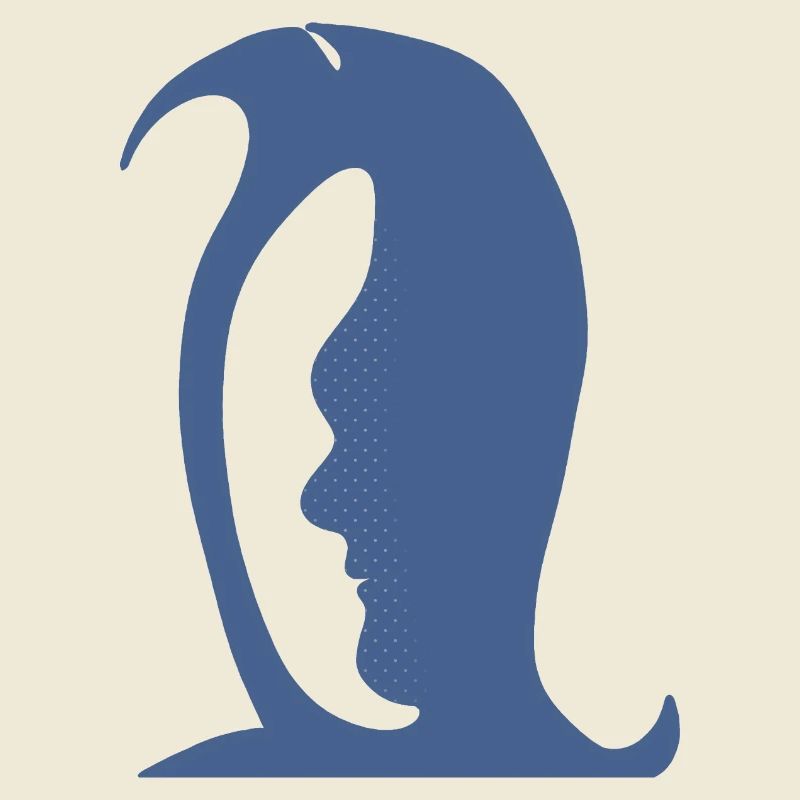 Ein Pinguin oder ein Gesicht in dieser lustigen optischen Täuschung