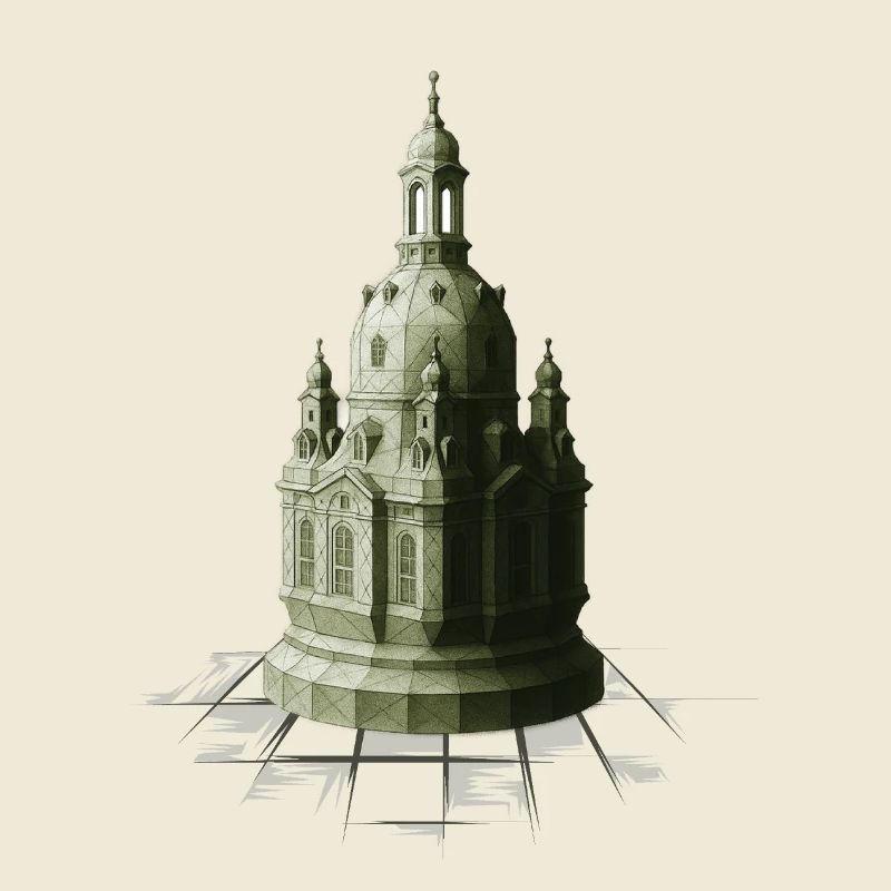 Dames d’échecs à bas polygon Frauenkirche