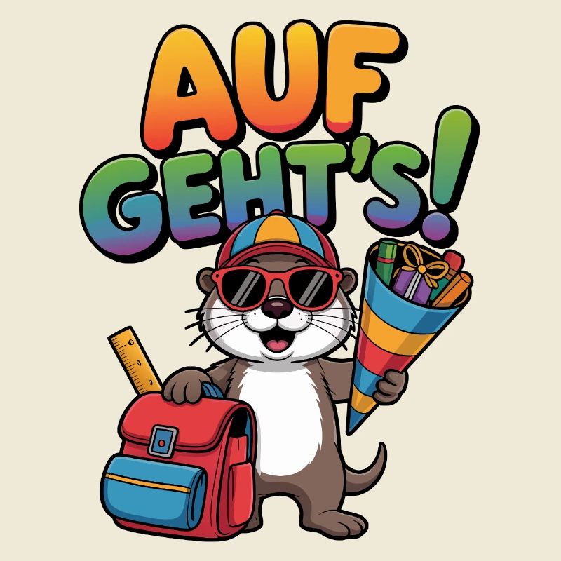 Lustiger Otter zur Einschulung