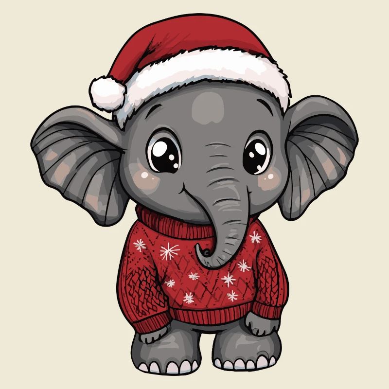 Bande dessinée de Noël éléphant