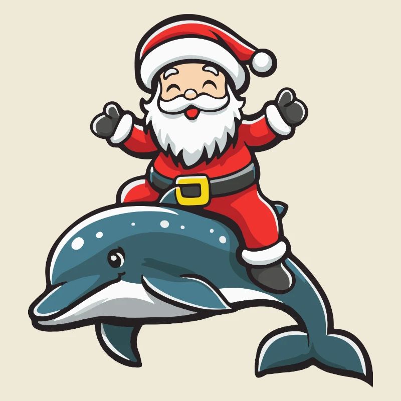 Delfin Weihnachtsmann Cartoon