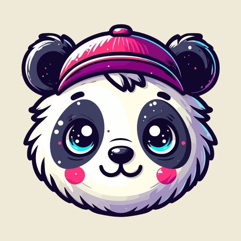 Panda Kopf mit Kappe