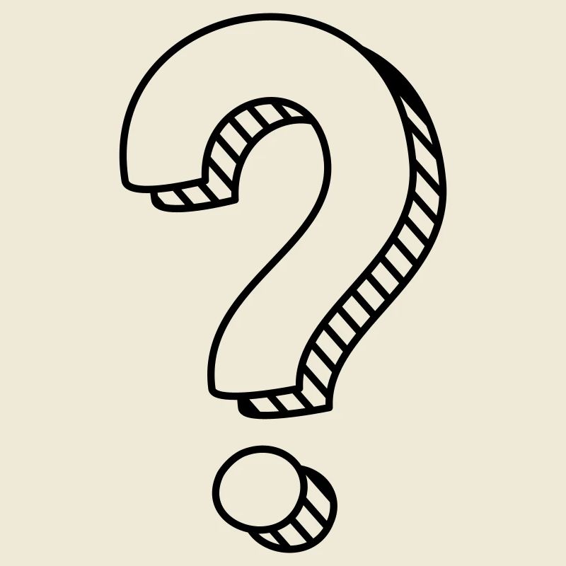 Fragezeichen mit Schatten einfarbig