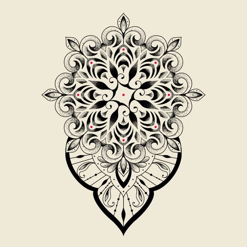 Mandala graphique dot work