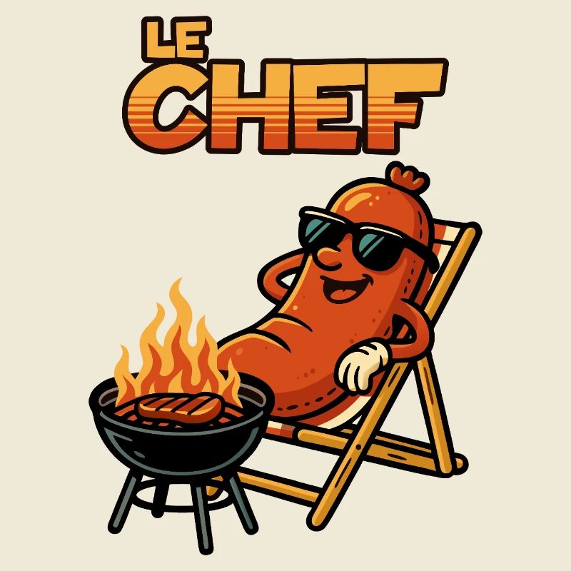 Le Chef : Maître du grill dans le style rétro