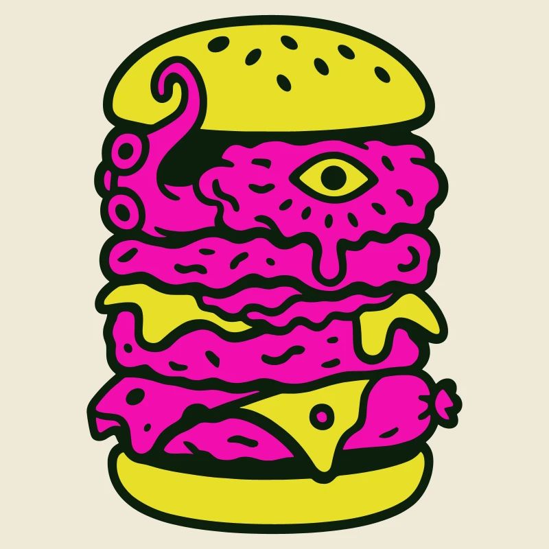 Monster Burger in Pop Art Style
