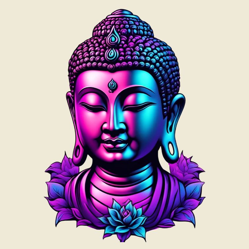 Néon Bouddha Fleur Aura