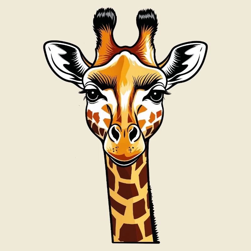 Giraffe head in pop art style