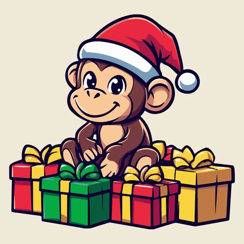 Affe Weihnachten Comic Geschenke